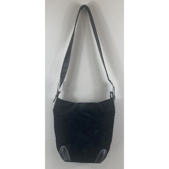 Preston & York Black Genuine Suede Crossbody/ Shoulder Handbag - Picture 2 of 11